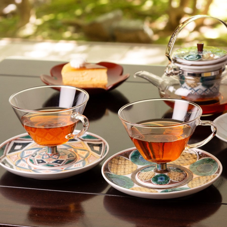 コーヒーカップ&ソーサー 古九谷丸文