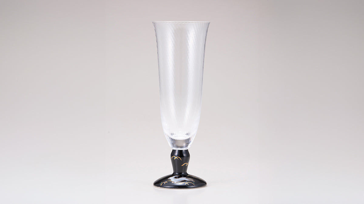 麦酒グラス(斜)うさぎ文ブラック