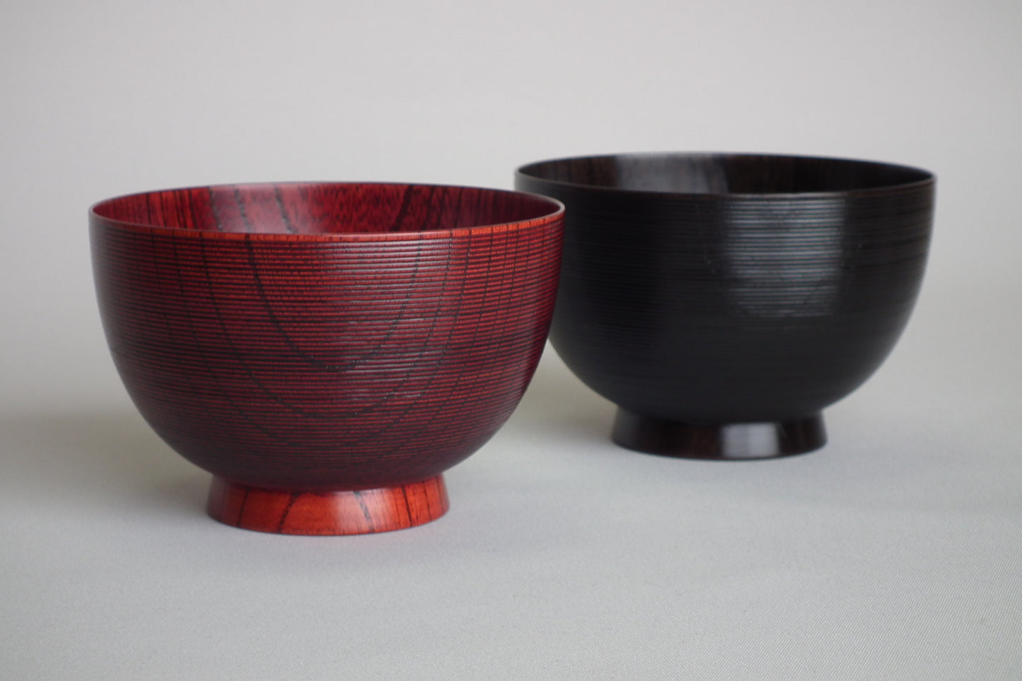 欅3.7千筋たわら椀 茜・神代ペア