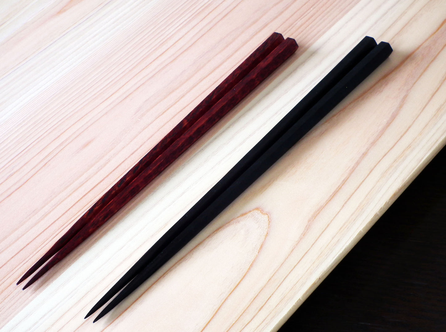 先細夫婦箸 六角 楽茜・楽神代