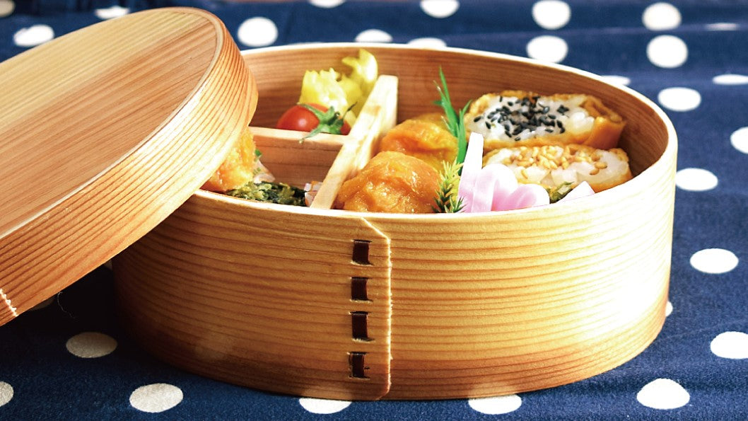 山中塗 食洗器対応 曲げわっぱお弁当箱S・M「Na」「摺り」