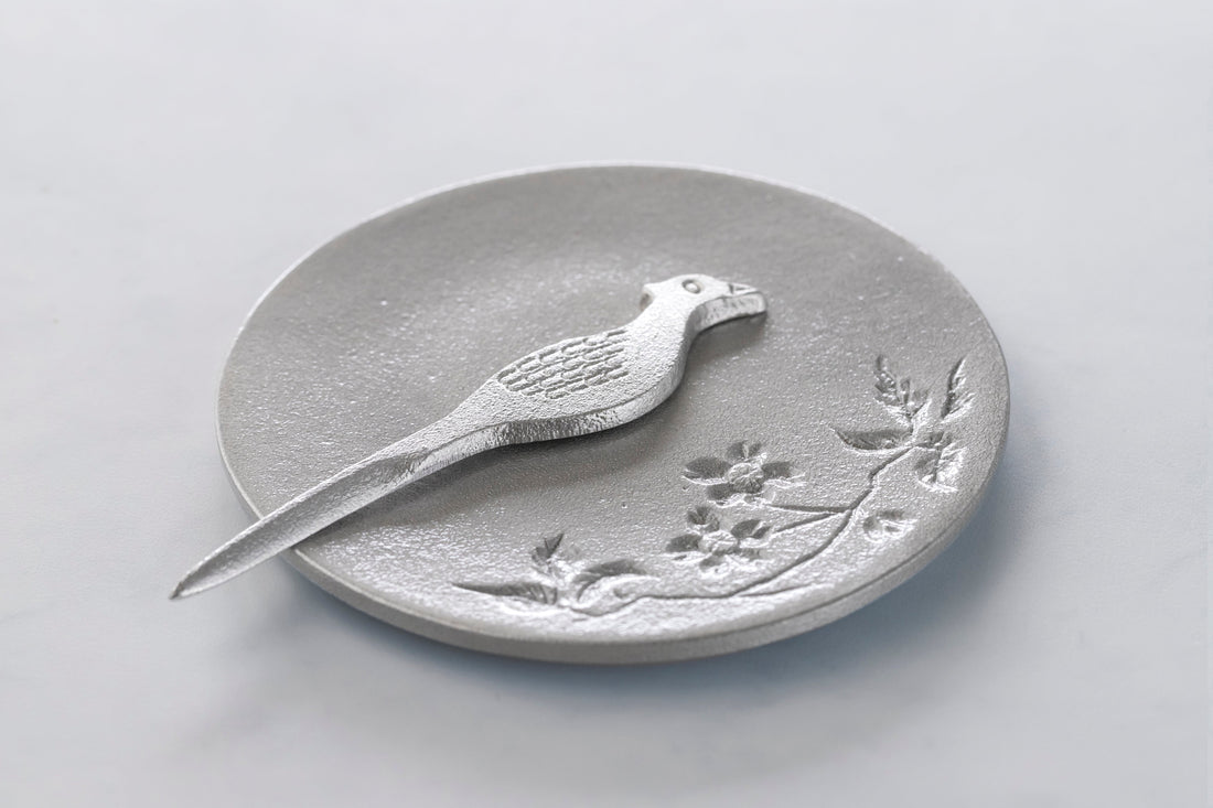 6944 Sweets plate/Sakuraと雉の菓子切り