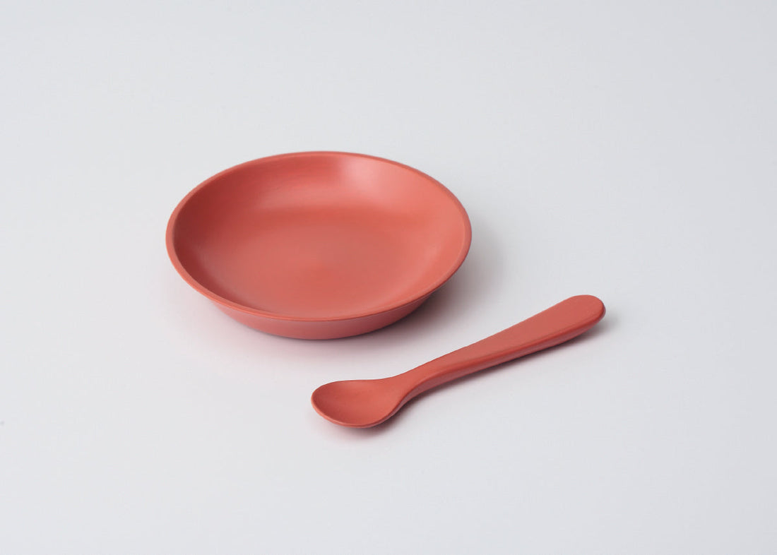 7024  プレート・スプーンセット／ときはピンク